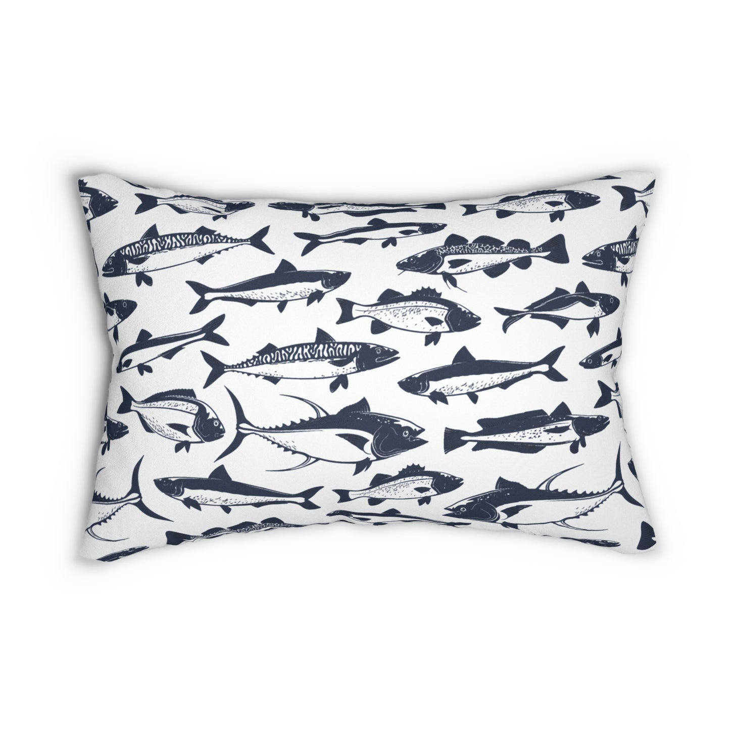 Nautical & Farmhouse Lumbar Pillow, Coastal Decor, Fishing Theme, Cozy Home Accent, Perfect Gift for Fishermen, Living Room Accessory