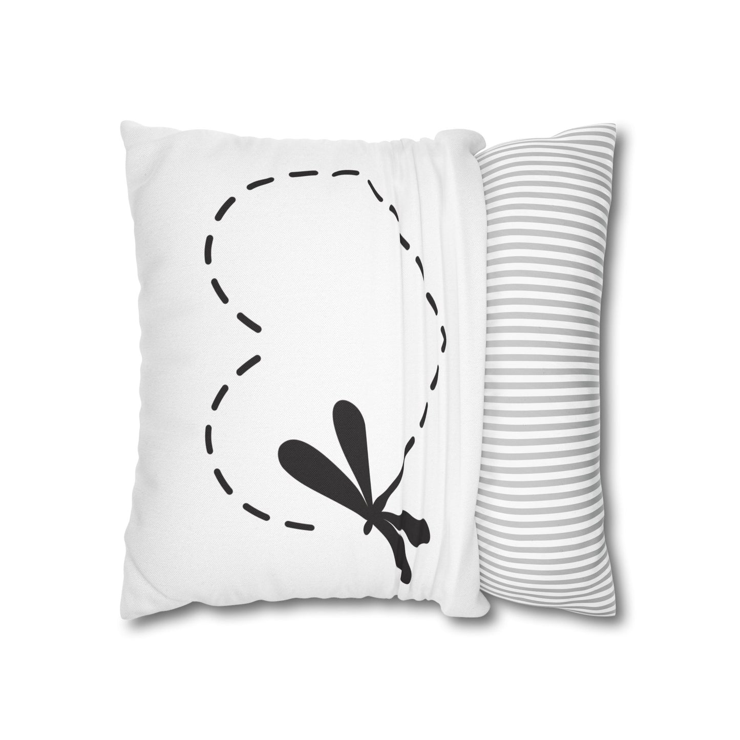 Charming Black and White Loving Heart Dragonfly Pillowcase - Cozy Home Decor, Modern Accent, Gift for Nature Lovers, Spring Vibes, Mother's Day