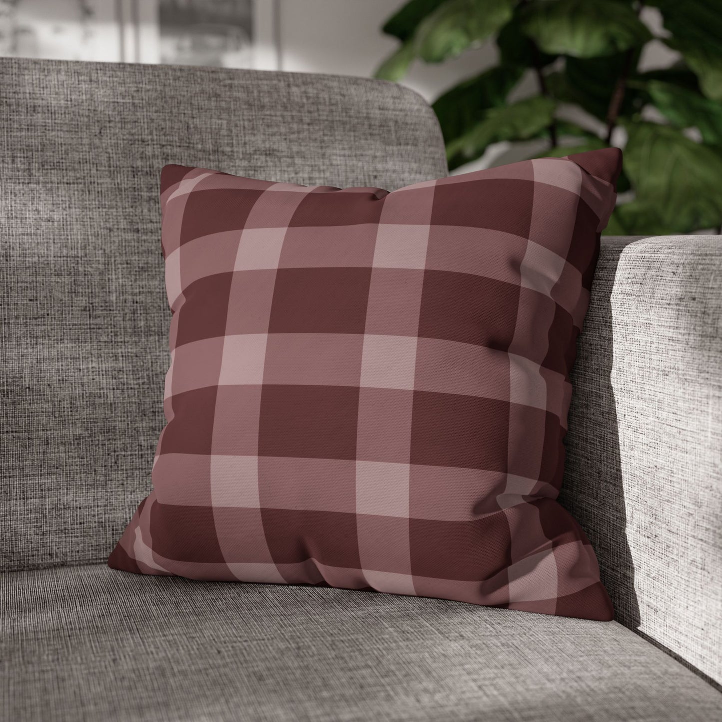Rustic Checkered Pillowcase, Cozy Home Decor, Farmhouse Style Cushion Cover, Stylish Living Room Accessory, Gift for Weddings, Housewarming