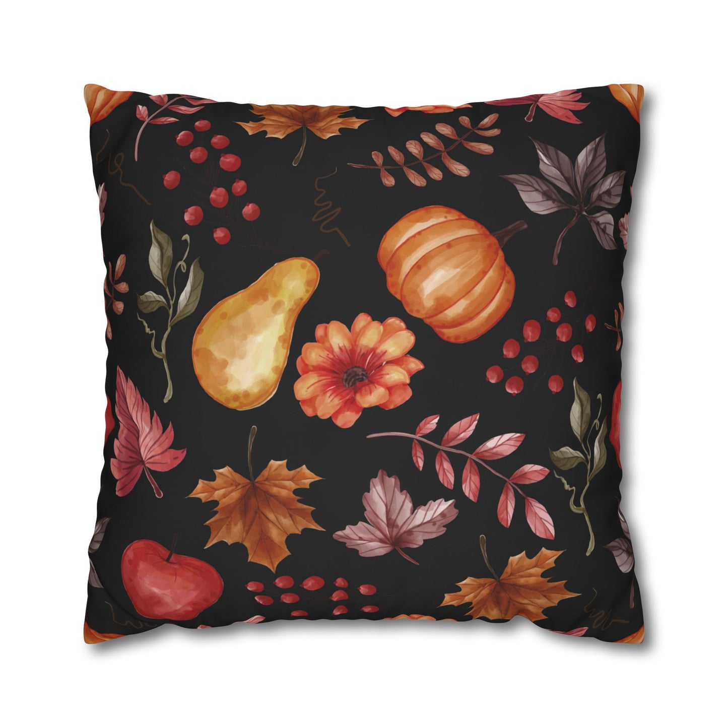 Fall Harvest Decorative Pillowcase, Cozy Home Decor, Autumn Cushion Cover, Thanksgiving Gift, Floral Throw Pillow