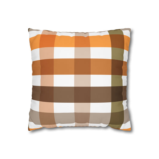 Autumn Plaid Pillowcase, Cozy Decor, Perfect for Home, Thanksgiving Gift, Farmhouse Style, Seasonal Accents