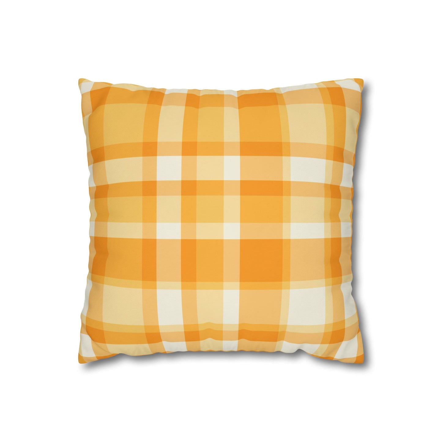 Sunshine Checkered Poly Canvas Pillowcase | Cozy Home Decor, Throw Pillow, Living Room Accent, Farmhouse Style, Seasonal Pillow