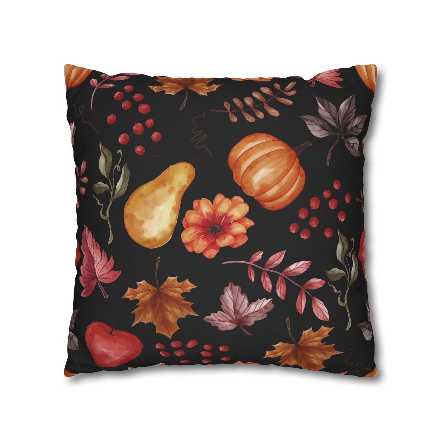 Fall Harvest Decorative Pillowcase, Cozy Home Decor, Autumn Cushion Cover, Thanksgiving Gift, Floral Throw Pillow
