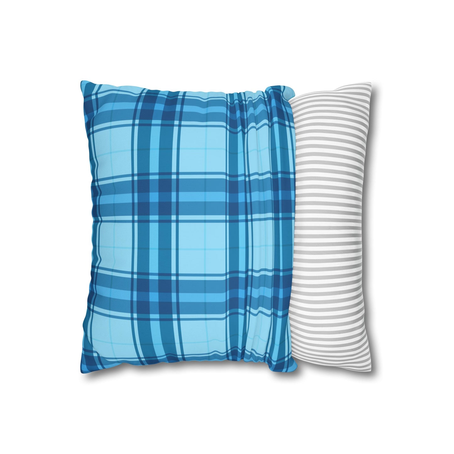 Plaid Blue Throw Pillowcase, Cozy Home Decor, Decorative Cushion, Accent Pillow, Living Room Style, Gift for Him or Her