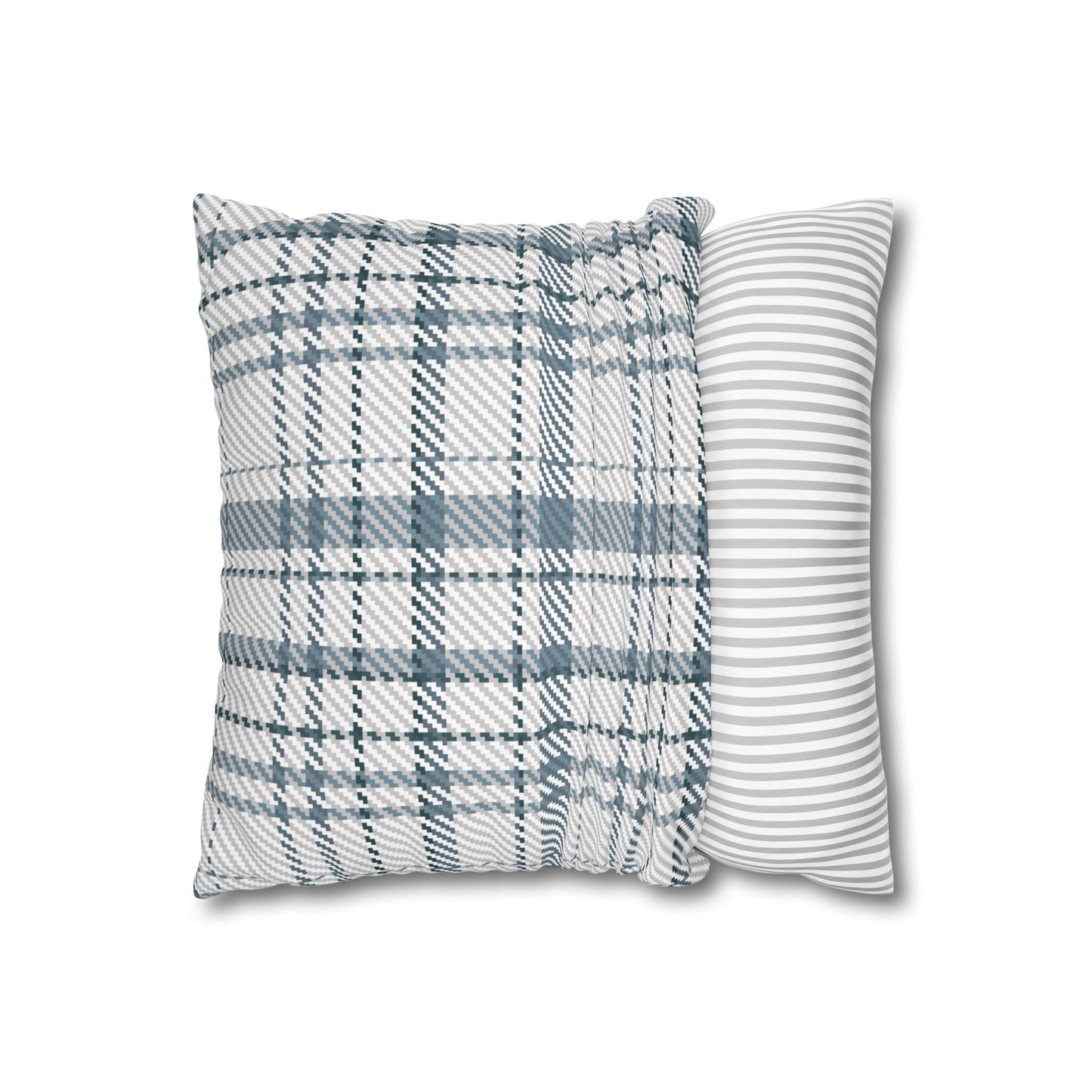 Cozy Blue Plaid Throw Pillowcase