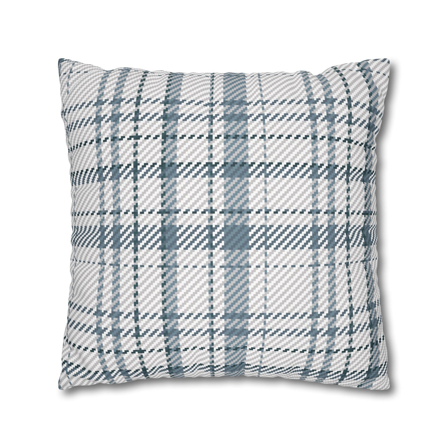 Cozy Blue Plaid Throw Pillowcase