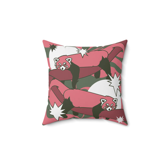 Playful Red Panda Pillow, Cozy Home Decor, Animal Lover Gift, Trendy Lounge Cushion, Stylish Throw Pillow, Kids Room Accent