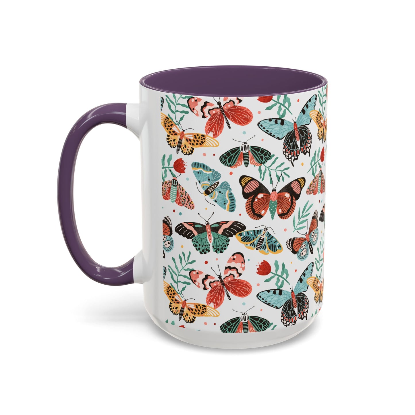 Mug Butterfly Breeze Turquoise and Rich Red