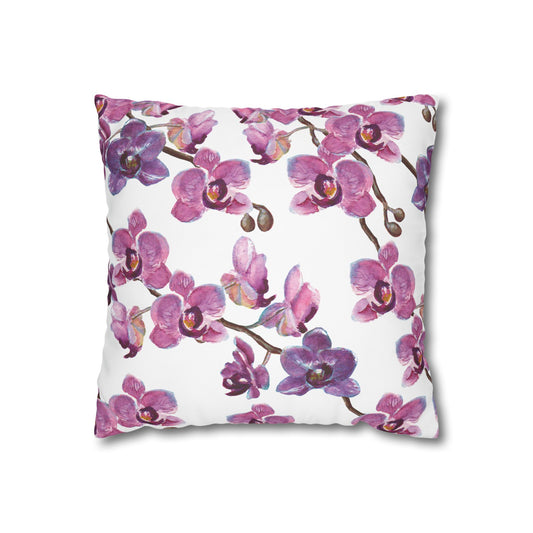 Floral Poly Canvas Pillowcase, Home Decor, Throw Pillow, Wedding Gift, Bedroom Accents, Floral Design Pillow