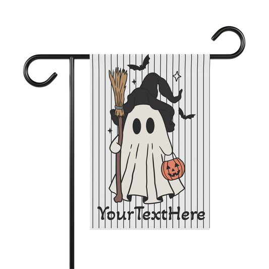 Halloween Garden Banner, Personalized Halloween Decoration, Outdoor Halloween Sign, Custom Fall Yard Flag, Trick or Treat Ghost Flag