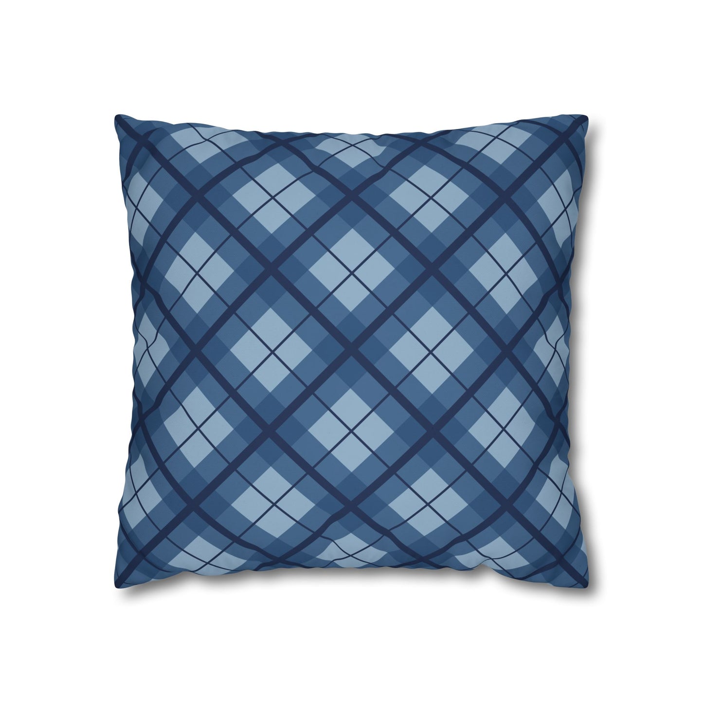 Plaid Poly Canvas Pillowcase, Cozy Home Decor, Throw Pillow, Couch Cushion, Living Room Accent, Nautical Gift, Birthday Decor