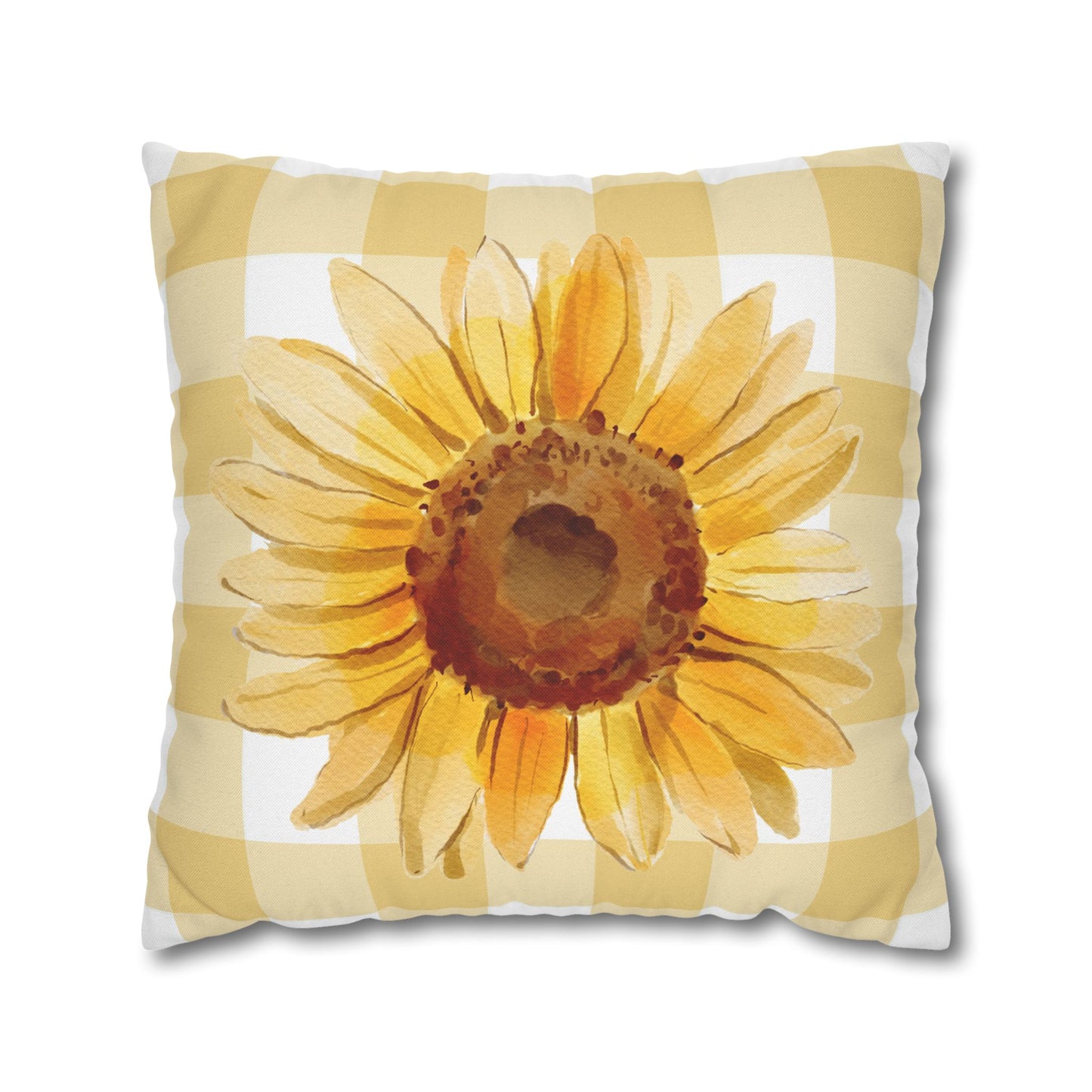 Pillowcase - Sunflower and Plaid Design