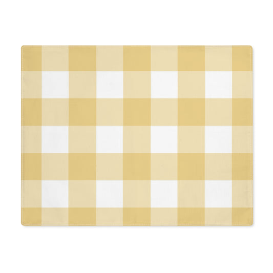 Sunny Checkered Placemat, Yellow Table Decor, Summer Dining Mat, Picnic Accessory, Kitchen Table Setting