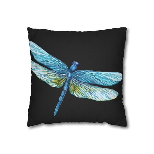 Midnight Sky and Turquoise Dragonfly Decorative Pillowcase, Home Decor, Living Room Accent, Gift for Nature Lovers, Bird Lovers, Boho Home