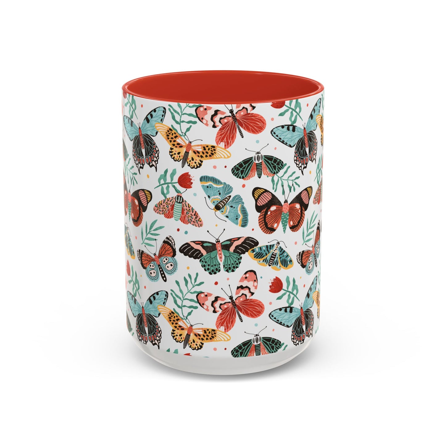 Mug Butterfly Breeze Turquoise and Rich Red