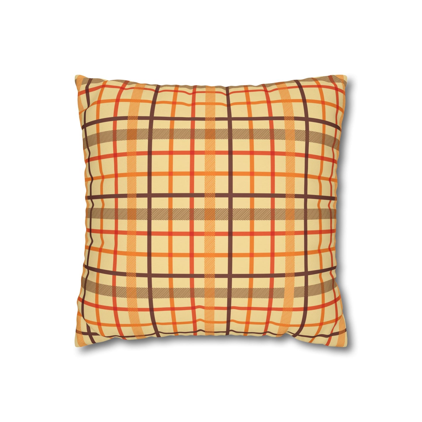 Autumn Plaid Pillowcase, Cozy Home Decor, Gift for Fall, Decorative Cushion Cover, Plaid Throw Pillow, Seasonal Home Accents