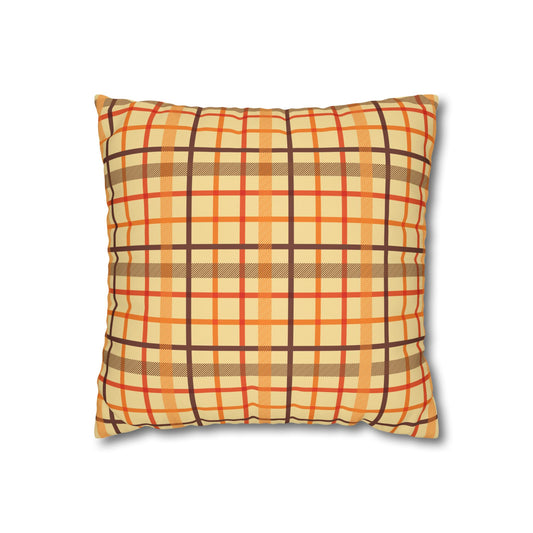 Autumn Plaid Pillowcase, Cozy Home Decor, Gift for Fall, Decorative Cushion Cover, Plaid Throw Pillow, Seasonal Home Accents