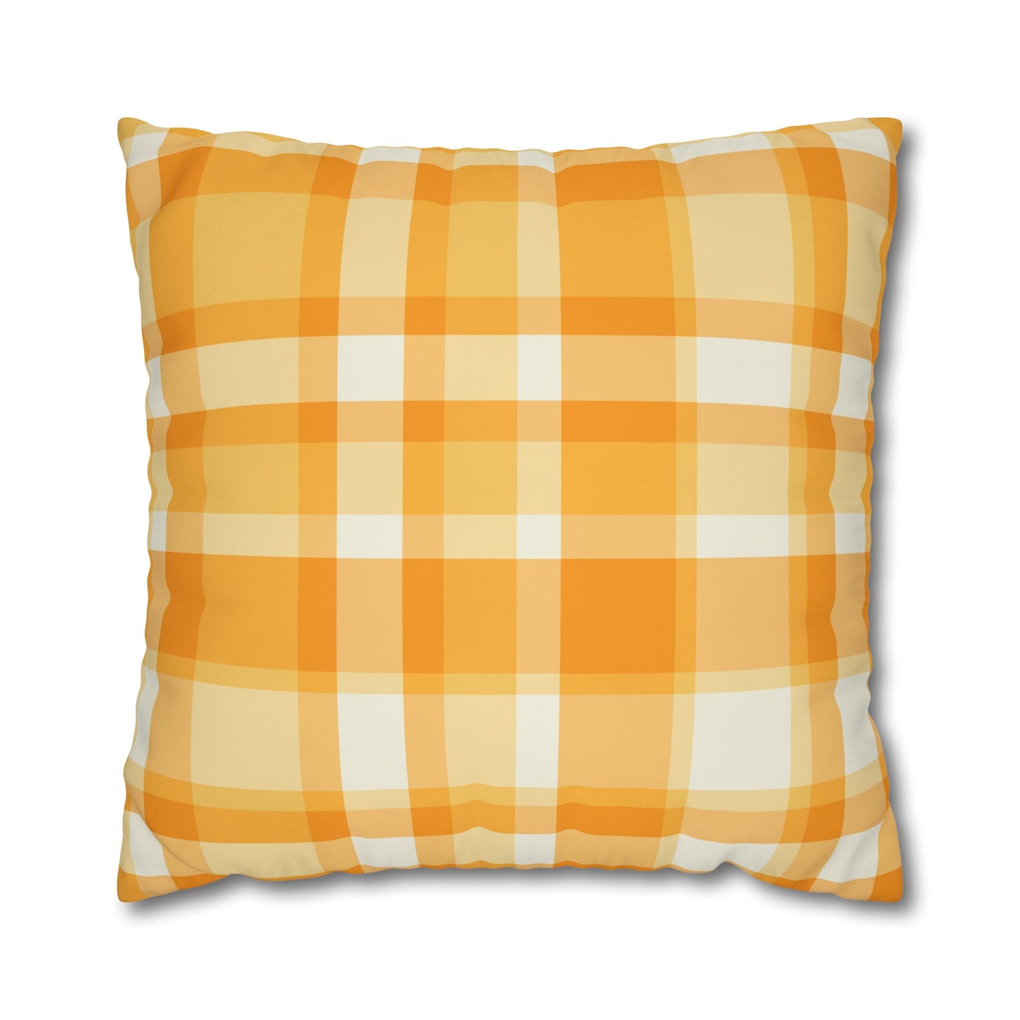 Sunshine Checkered Poly Canvas Pillowcase | Cozy Home Decor, Throw Pillow, Living Room Accent, Farmhouse Style, Seasonal Pillow
