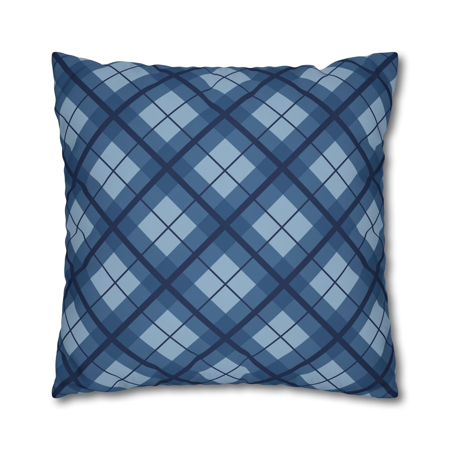 Plaid Poly Canvas Pillowcase, Cozy Home Decor, Throw Pillow, Couch Cushion, Living Room Accent, Nautical Gift, Birthday Decor