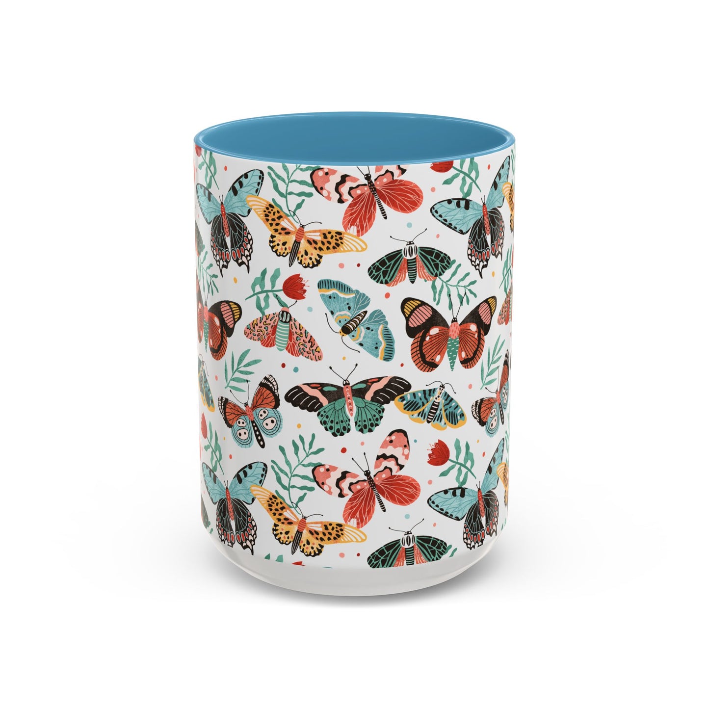 Mug Butterfly Breeze Turquoise and Rich Red
