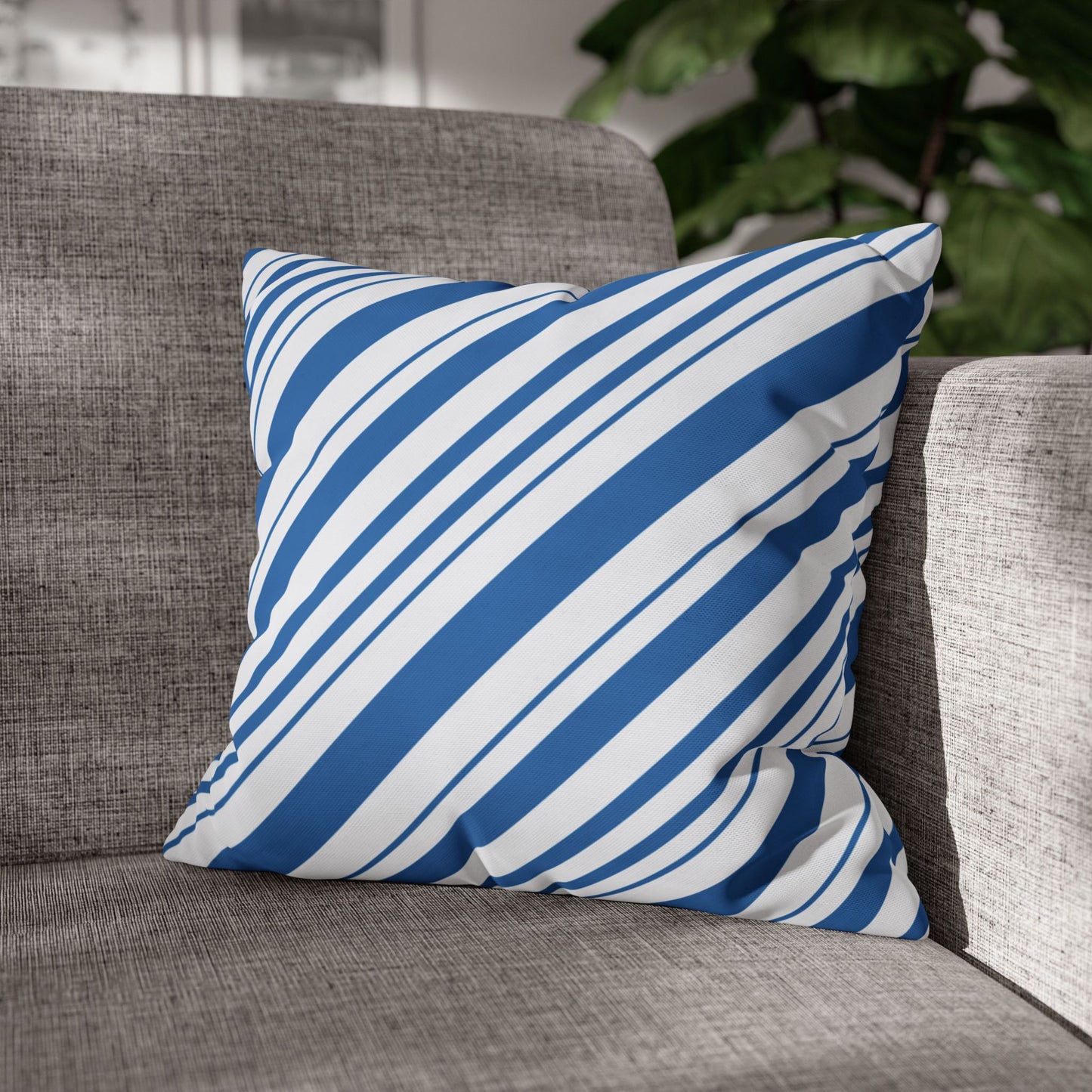 Stylish Blue Striped Pillowcase, Modern Home Décor, Cozy Couch Accessory, Gift for Housewarming, Nautical Theme Decoration