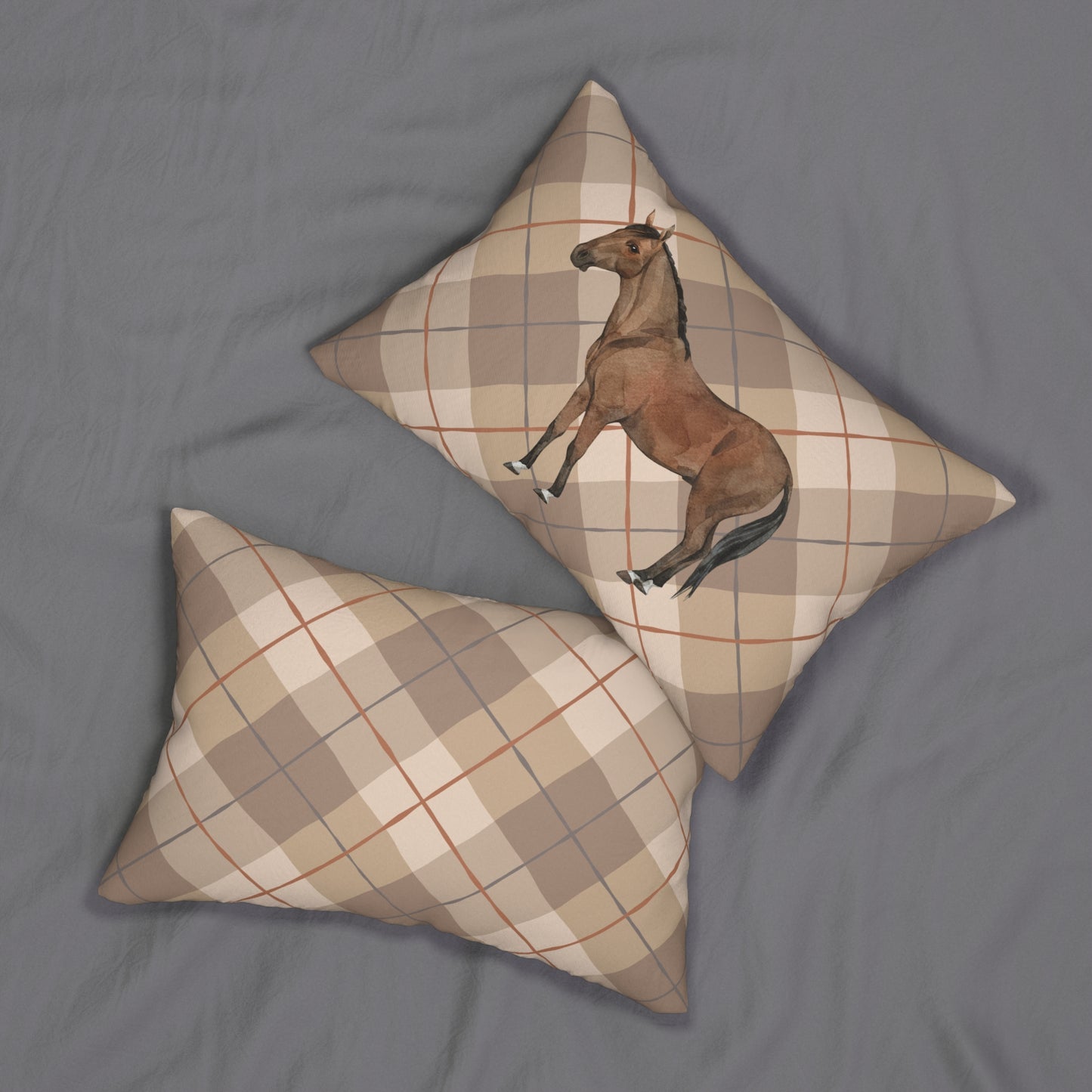 Rustic Horse Lumbar Pillow | Farmhouse Home Decor, Equestrian Gift, Cozy Couch Accent, Animal Lover's Decor, Unique Throw Pillow