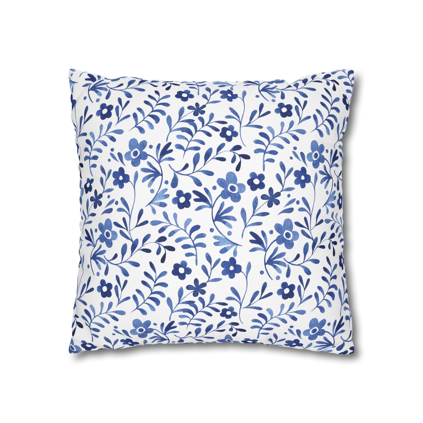 Floral Design Pillowcase - Cozy Home Decor, Decorative Cushion Cover, Blue & White Cushion, Gift for Homeowners, Floral Pillow