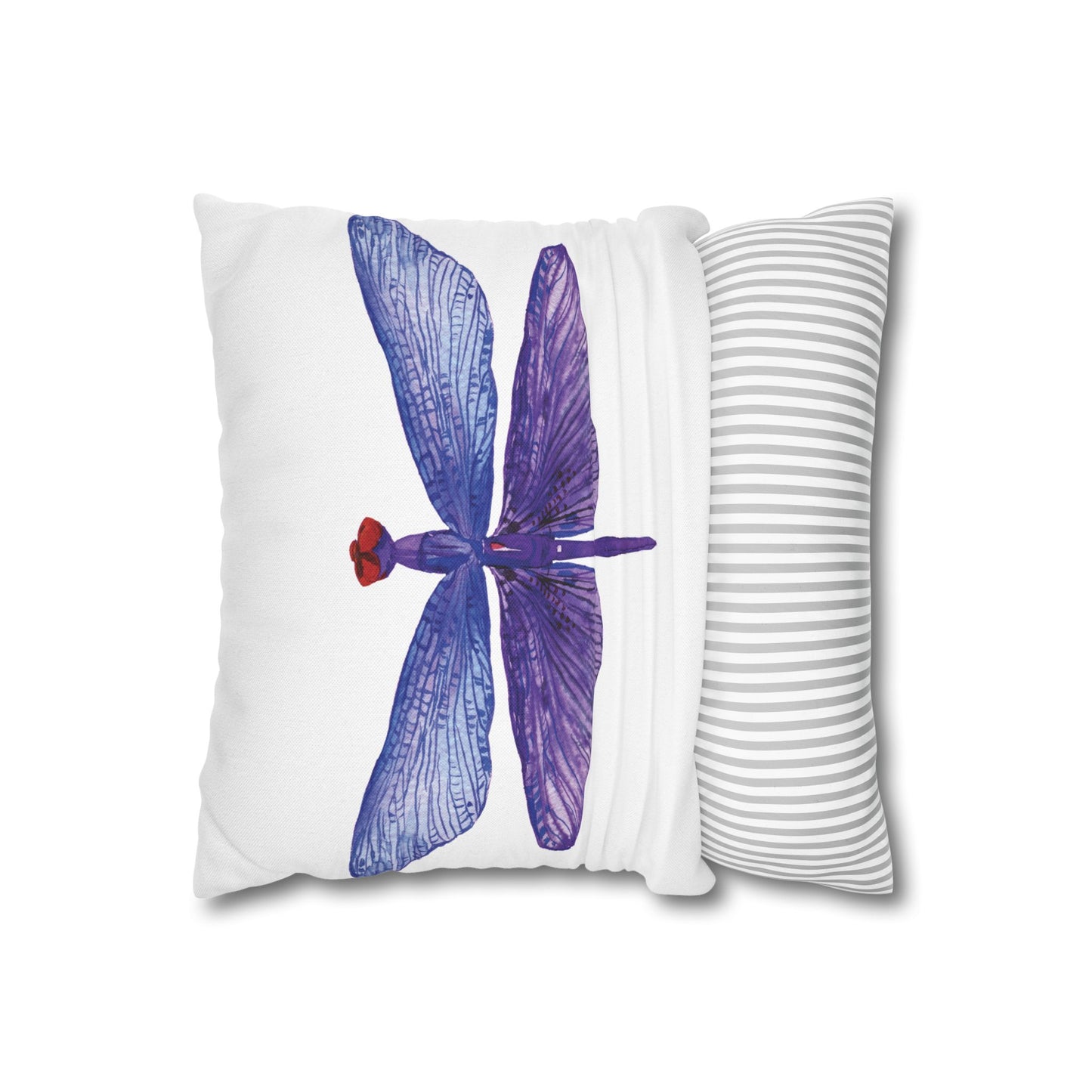 Vibrant Purple Dragonfly Decorative Pillowcase, Home Decor Accent, Gift for Nature Lovers, Throw Pillow, Summer Vibes, Unique Interior