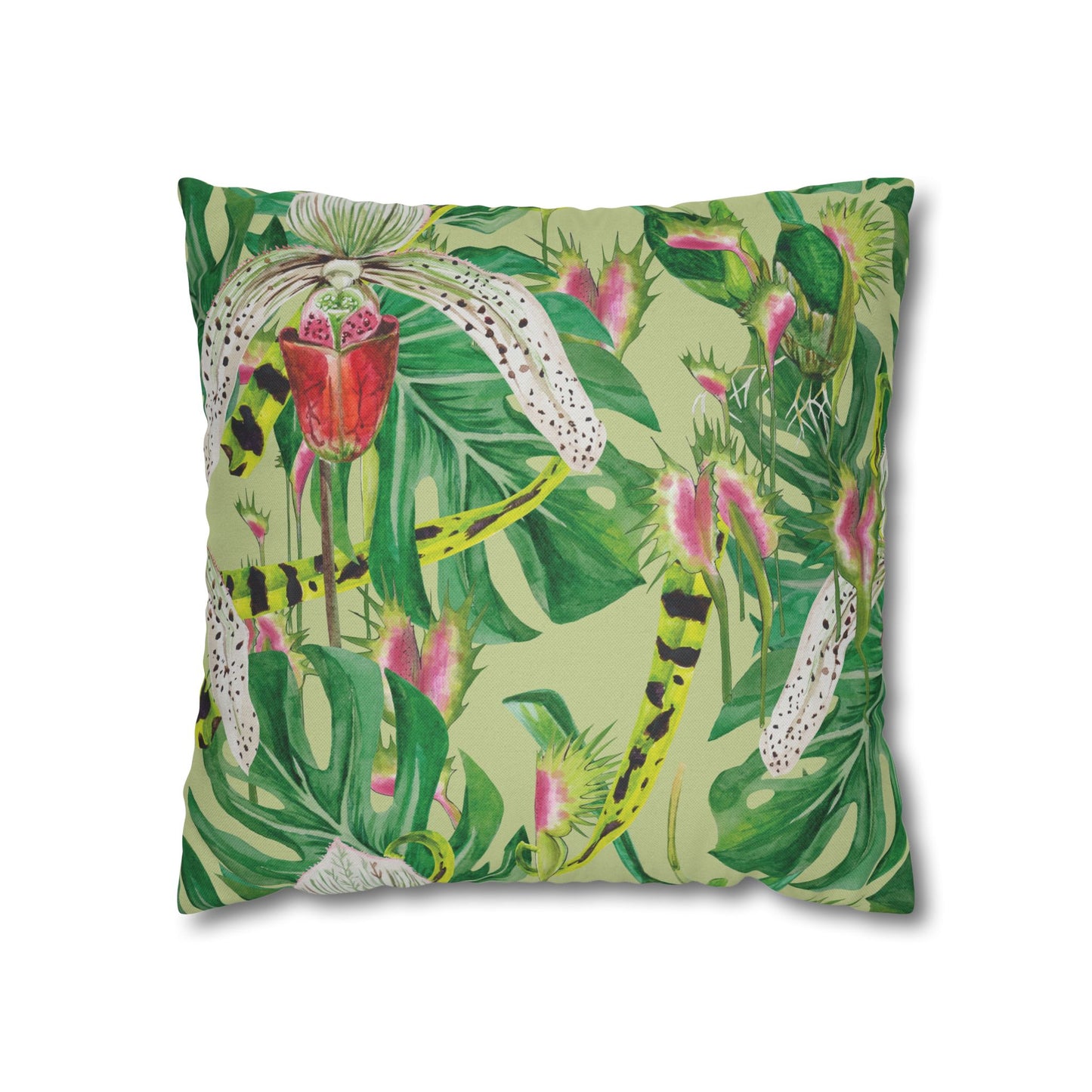 Tropical Floral Pillowcase | Decorative Home Accent, Botanical Throw Pillow, Bohemian Décor, Gift for Plant Lovers, Summer Home Style