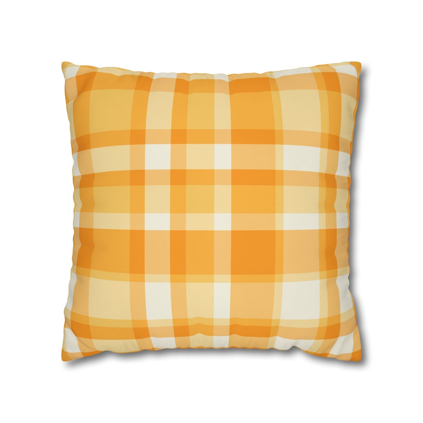 Sunshine Checkered Poly Canvas Pillowcase | Cozy Home Decor, Throw Pillow, Living Room Accent, Farmhouse Style, Seasonal Pillow