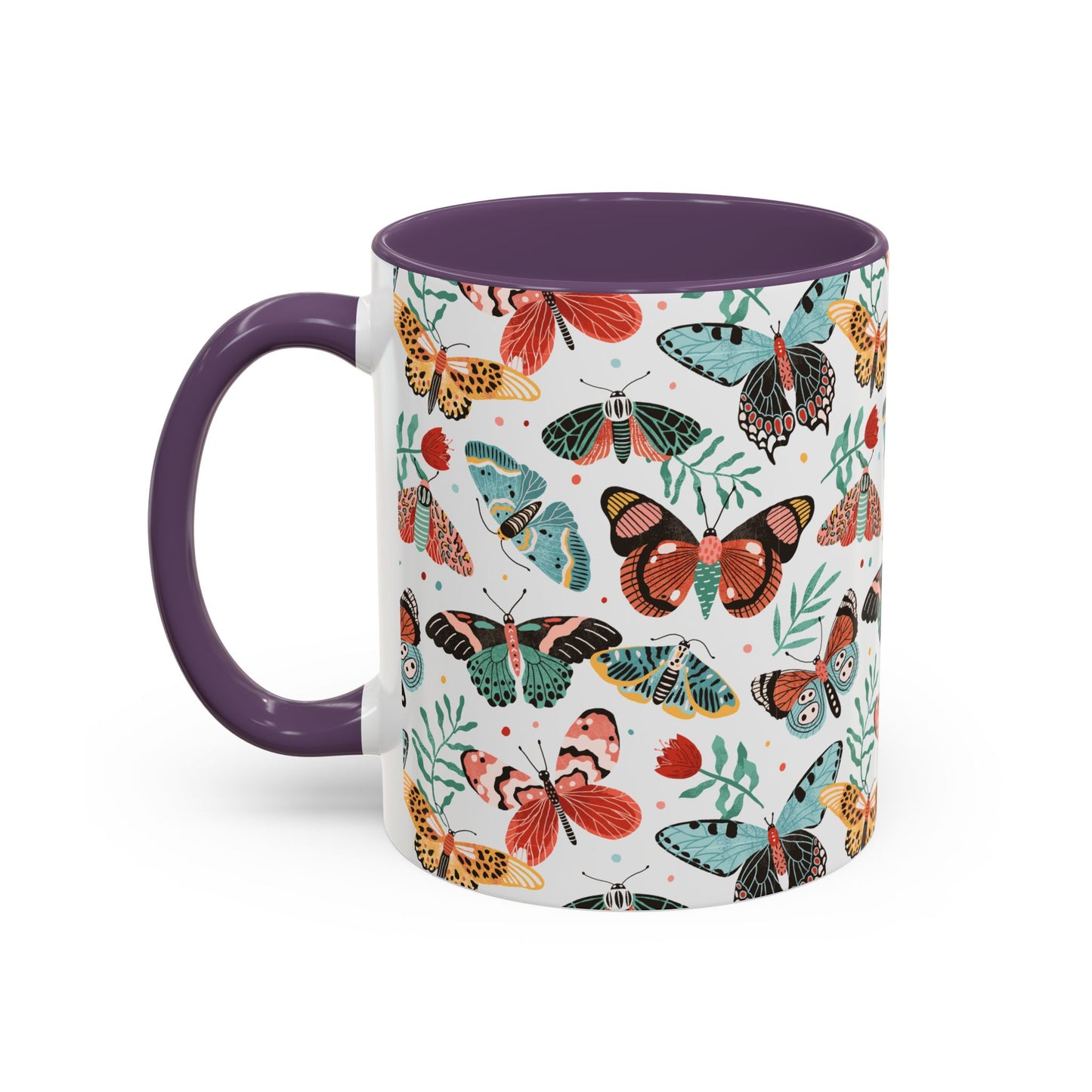 Mug Butterfly Breeze Turquoise and Rich Red