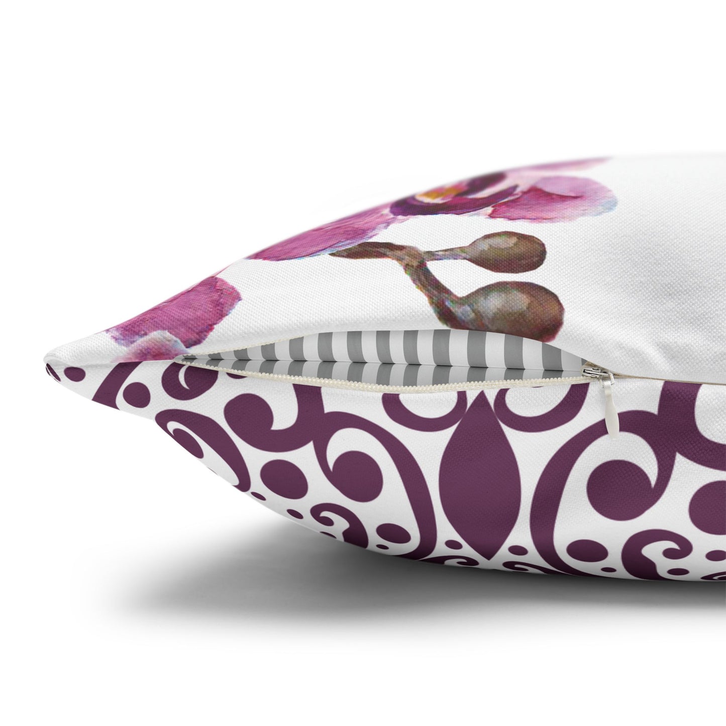 Floral Poly Canvas Pillowcase, Home Decor, Throw Pillow, Wedding Gift, Bedroom Accents, Floral Design Pillow