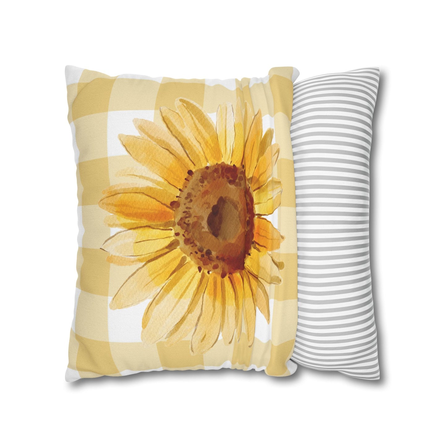 Pillowcase - Sunflower and Plaid Design