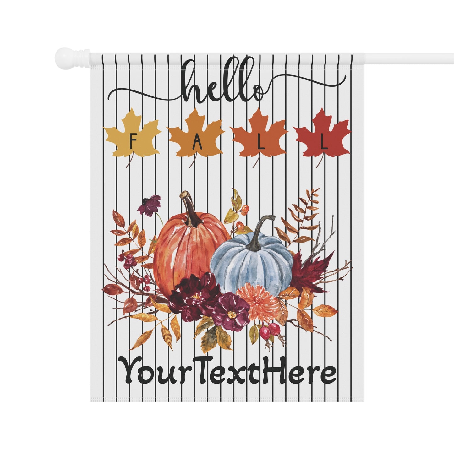 Fall Foliage Garden Banner, Autumn Welcome Flag, Floral House Decoration, Personalized Pumpkin Sign, Outdoor Seasonal Decor