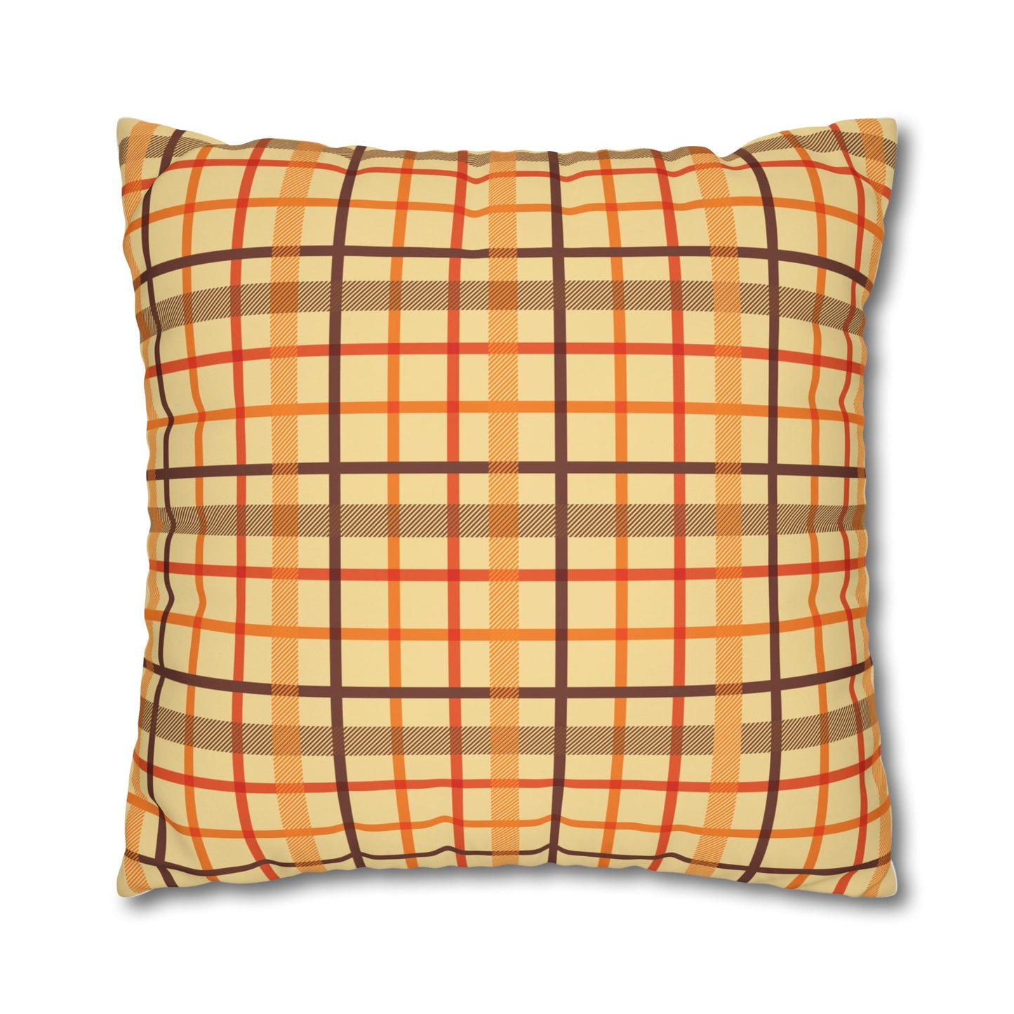 Autumn Plaid Pillowcase, Cozy Home Decor, Gift for Fall, Decorative Cushion Cover, Plaid Throw Pillow, Seasonal Home Accents