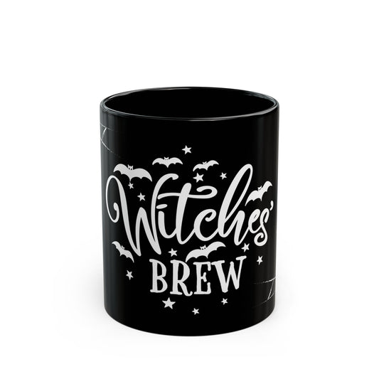 Witches' Brew Mug, Spooky Coffee Cup, Halloween Gift, Witch-Themed Drinkware, Black Ceramic Mug, 11oz 15oz