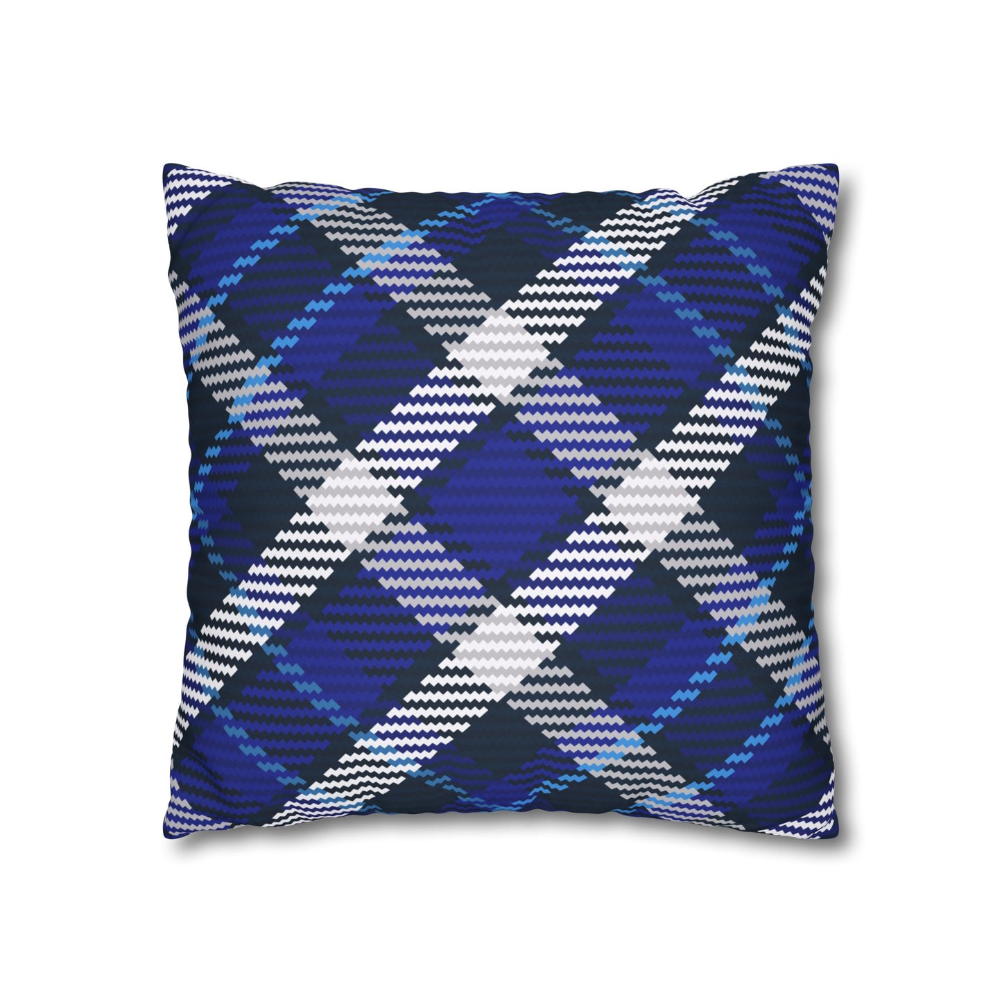 Blue Plaid Throw Pillowcase, Cozy Home Decor, Stylish Cushion for Living Room, Gift for Housewarming, Modern Accent Pillow