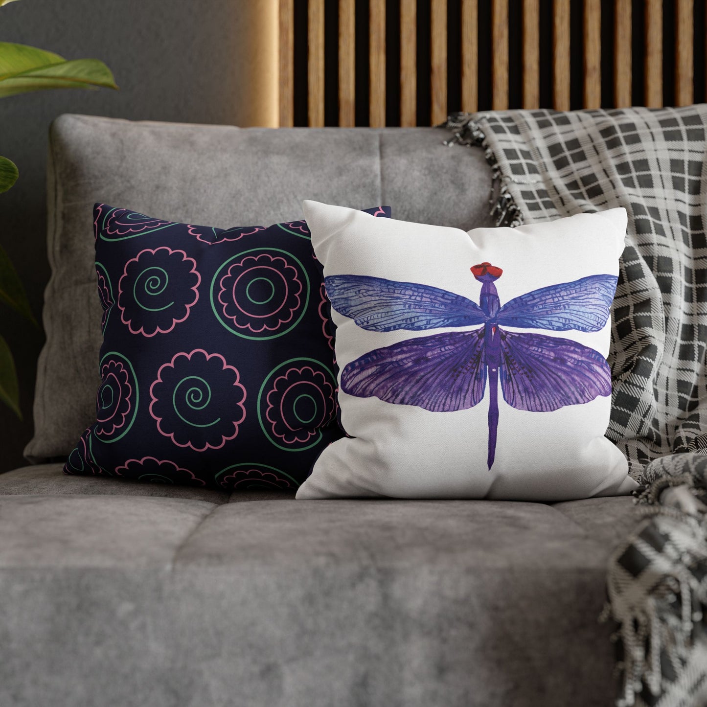 Vibrant Purple Dragonfly Decorative Pillowcase, Home Decor Accent, Gift for Nature Lovers, Throw Pillow, Summer Vibes, Unique Interior