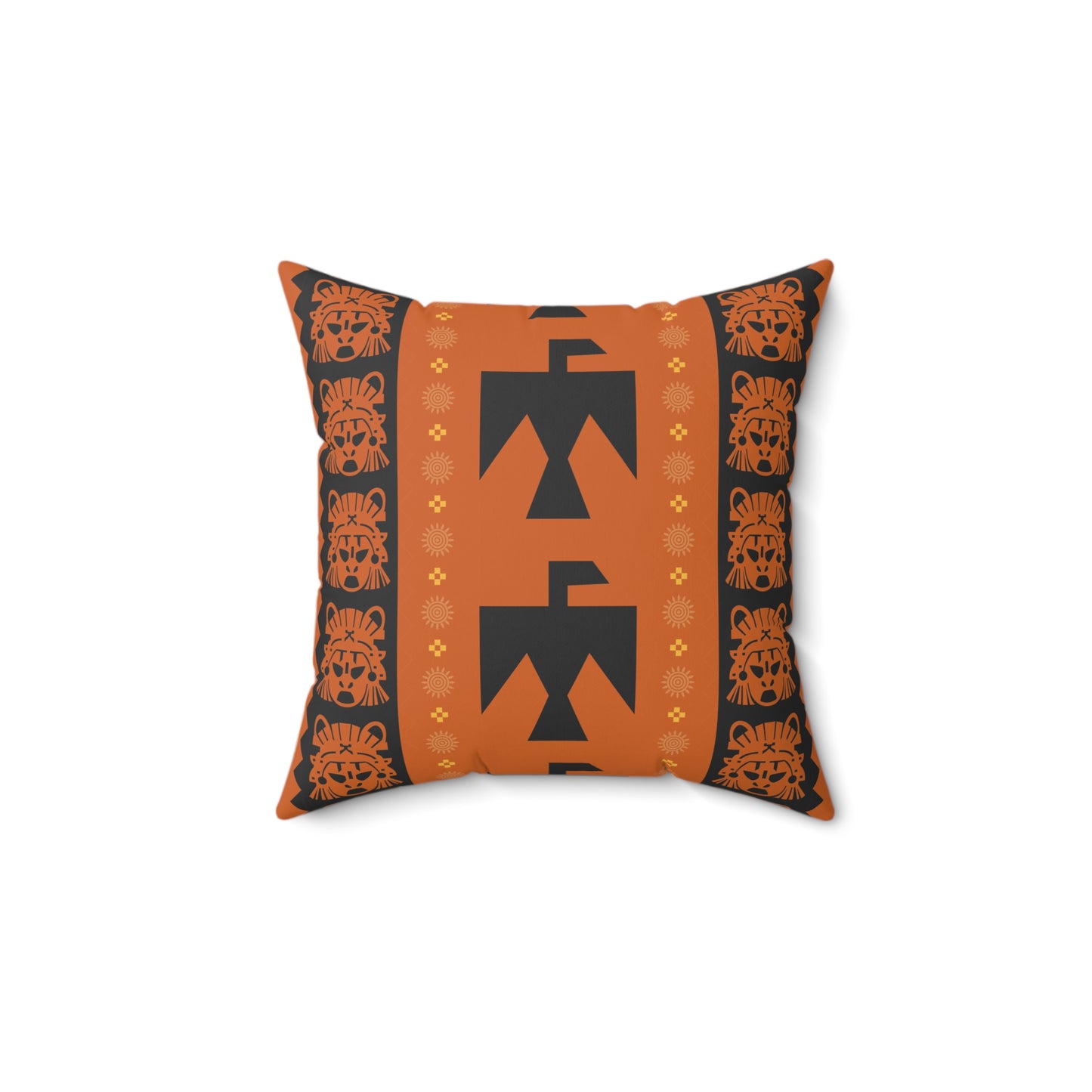 Folk Art Boho Tribal Hunting Hawk Square Pillow, Decorative Pillows for Home, Boho Living Room Decor, Gift for Her, Cozy Throw Pillow