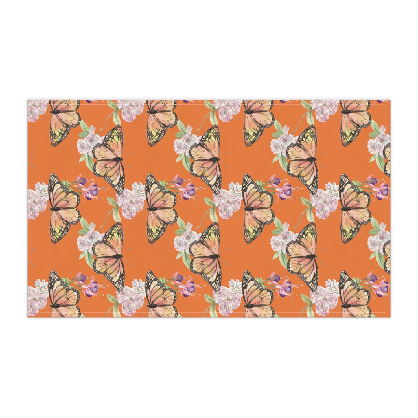 Dancing Wings: A Tea Towel in Bloom - Cotton - Sunset Orange - DWTT