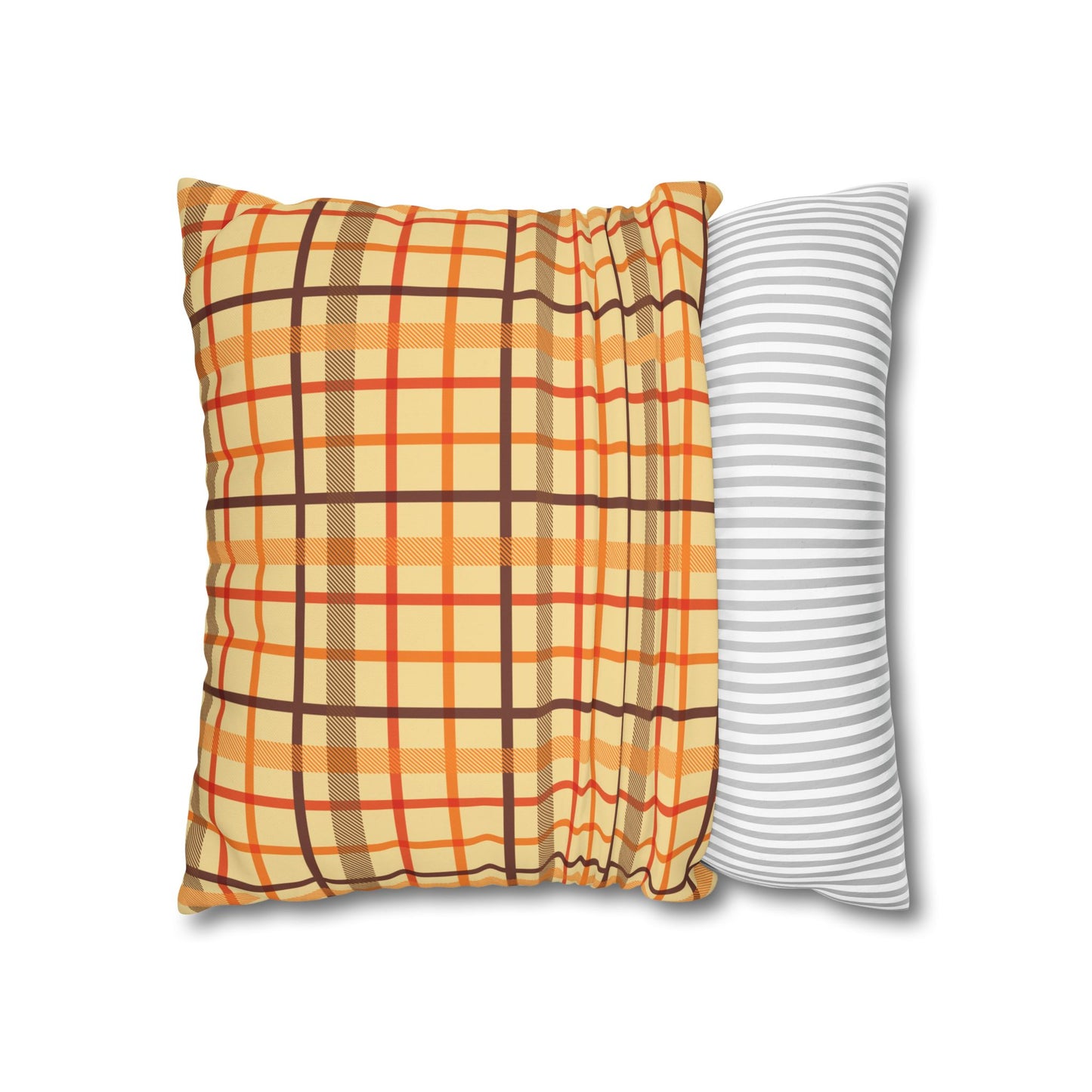 Autumn Plaid Pillowcase, Cozy Home Decor, Gift for Fall, Decorative Cushion Cover, Plaid Throw Pillow, Seasonal Home Accents