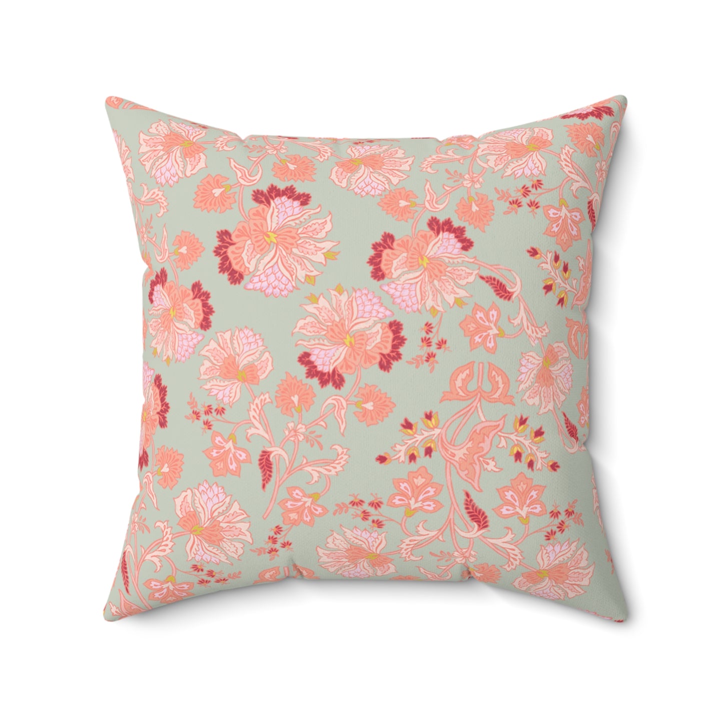 Accent Pillow - Peaches and Cream Orchids with Minty Floral Design