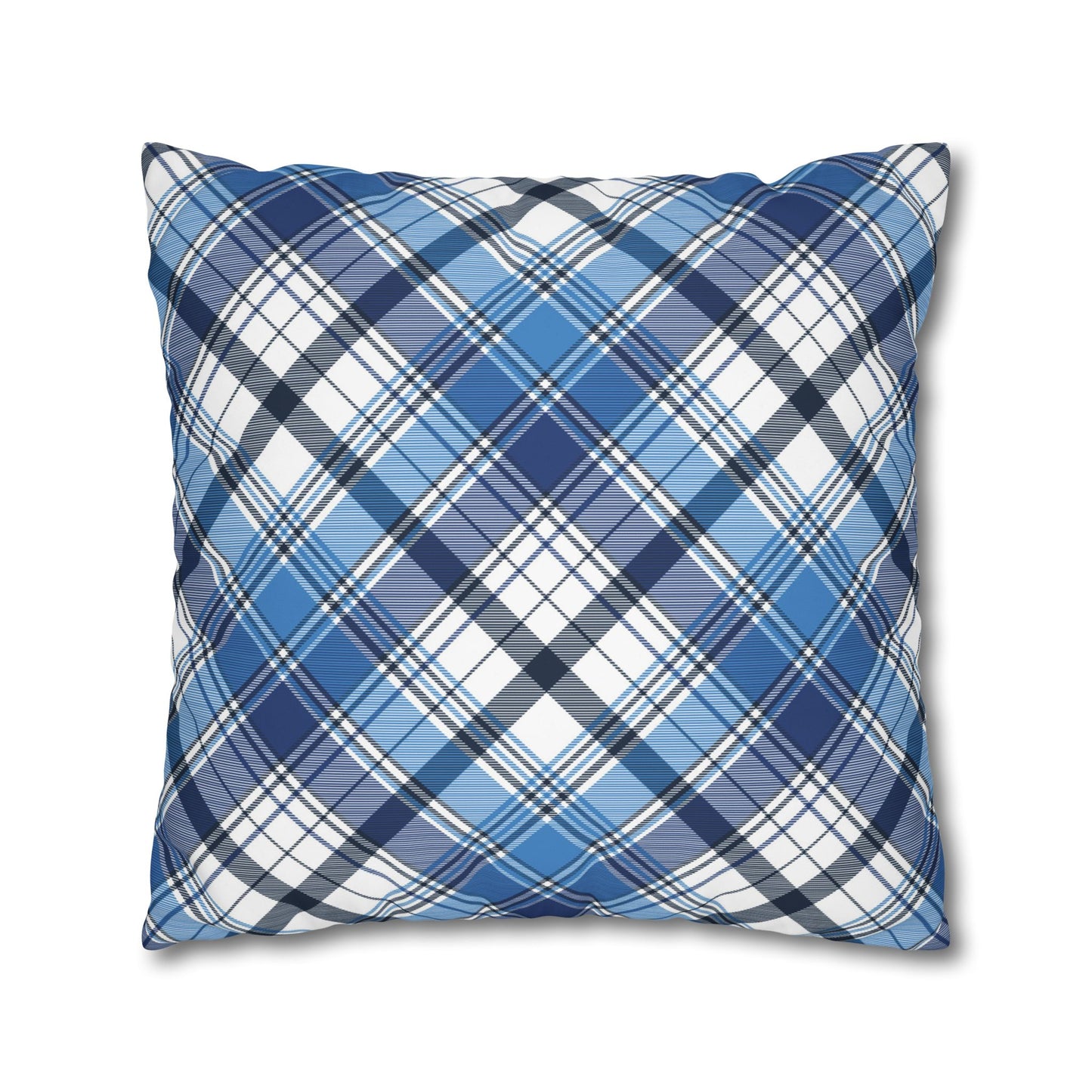 Plaid Decorative Pillowcase Cover, Cozy Home Accent, Throw Pillow, Bedroom Decor, Gifts for Him, Holidays, Blue Check Pattern