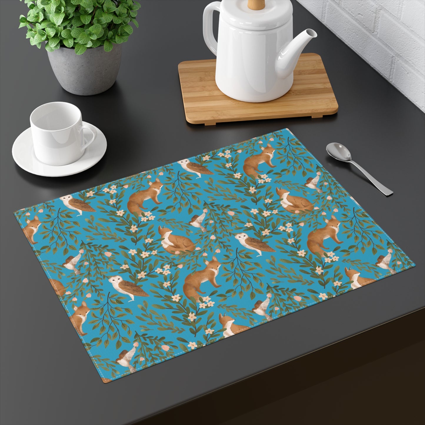 Woodland Charm -Placemat - Turqoise