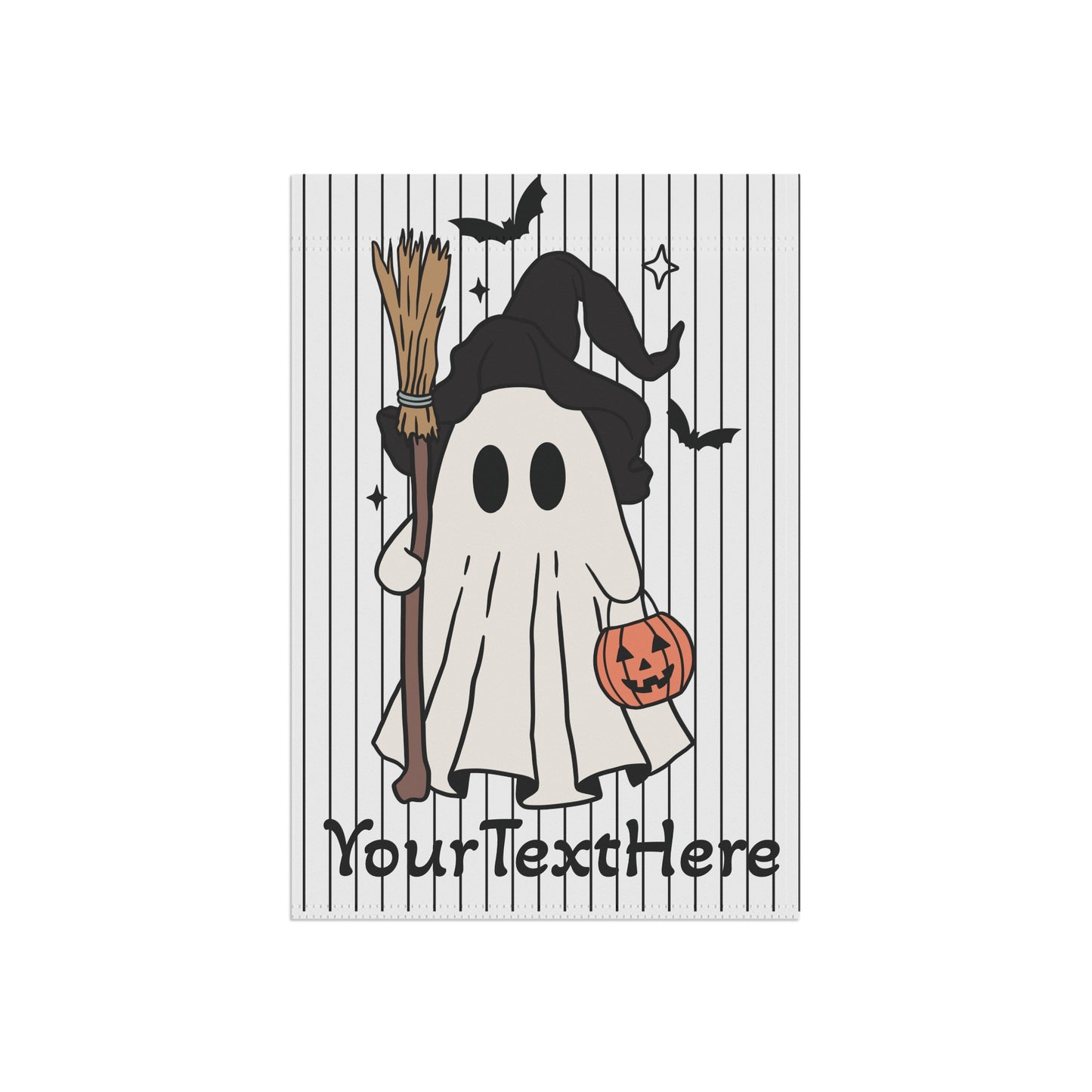 Halloween Garden Banner, Personalized Halloween Decoration, Outdoor Halloween Sign, Custom Fall Yard Flag, Trick or Treat Ghost Flag
