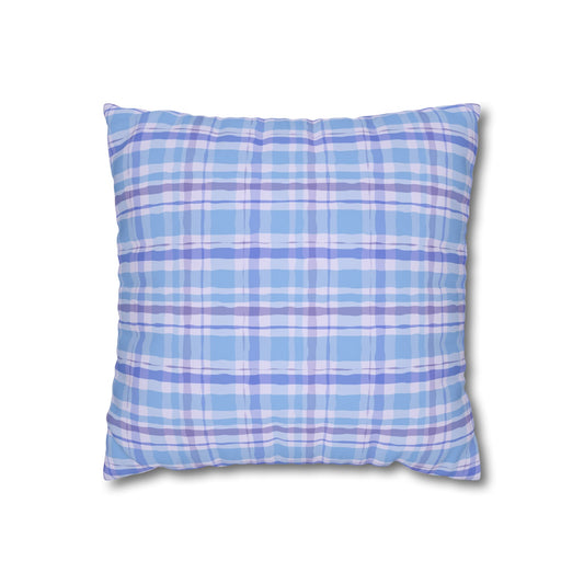 Cozy Blue Plaid Pillowcase, Soft Throw Pillow Cover, Decorative Cushion, Home Decor, Gifts for Her, Farmhouse Style