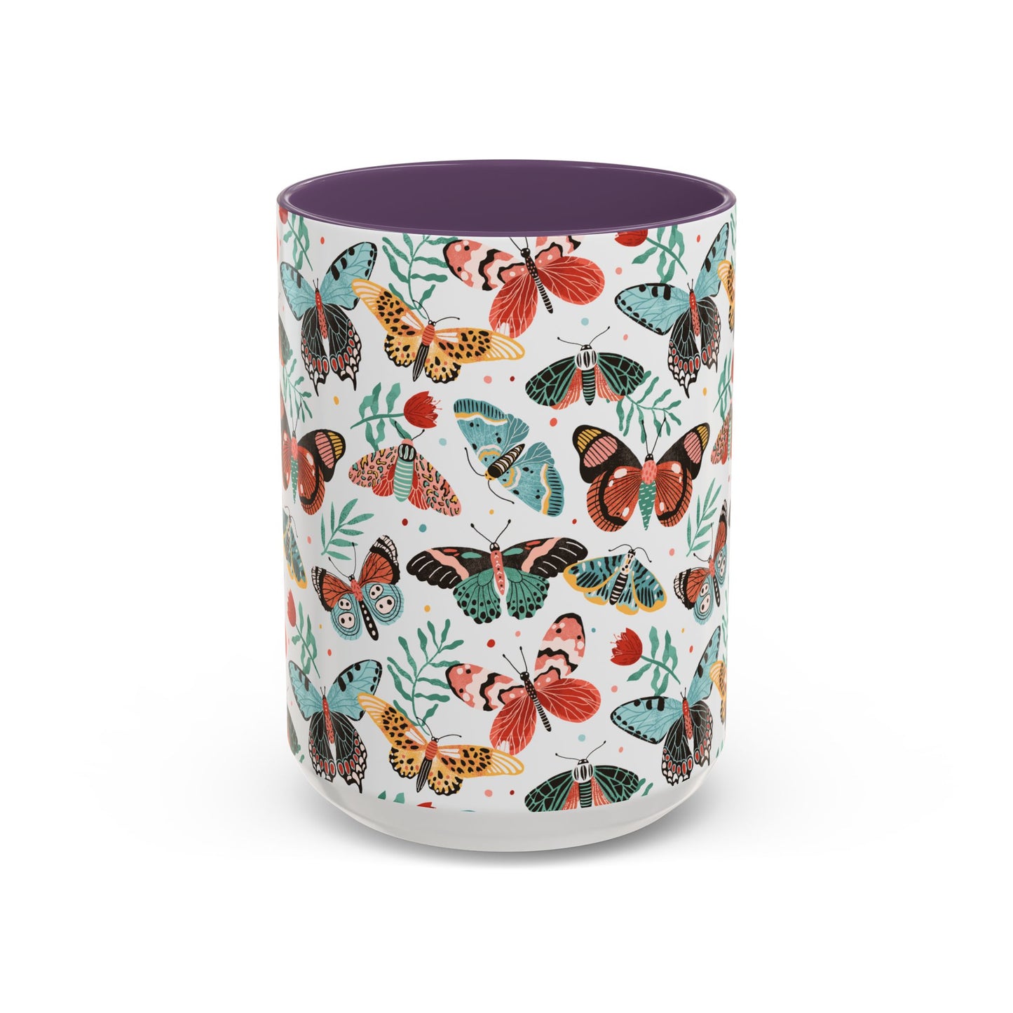 Mug Butterfly Breeze Turquoise and Rich Red