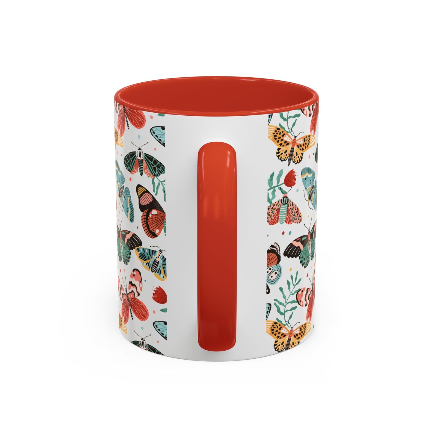 Mug Butterfly Breeze Turquoise and Rich Red