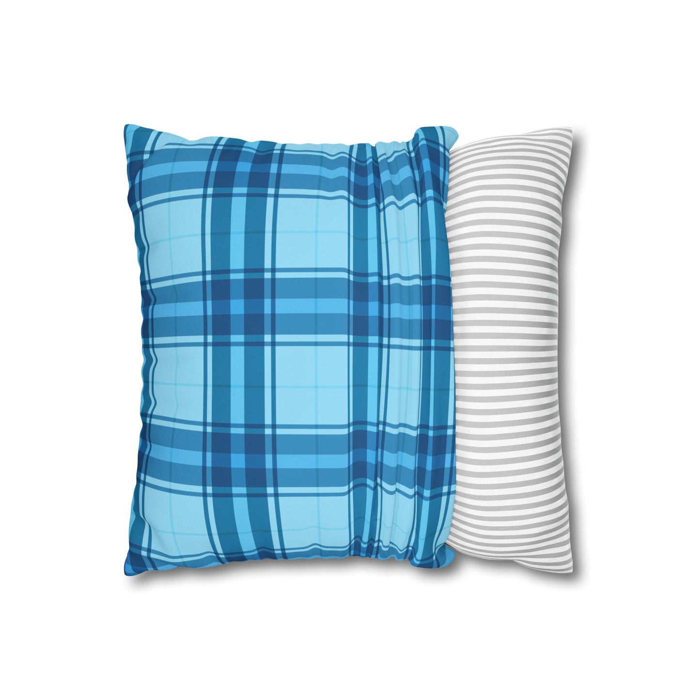 Plaid Blue Throw Pillowcase, Cozy Home Decor, Decorative Cushion, Accent Pillow, Living Room Style, Gift for Him or Her