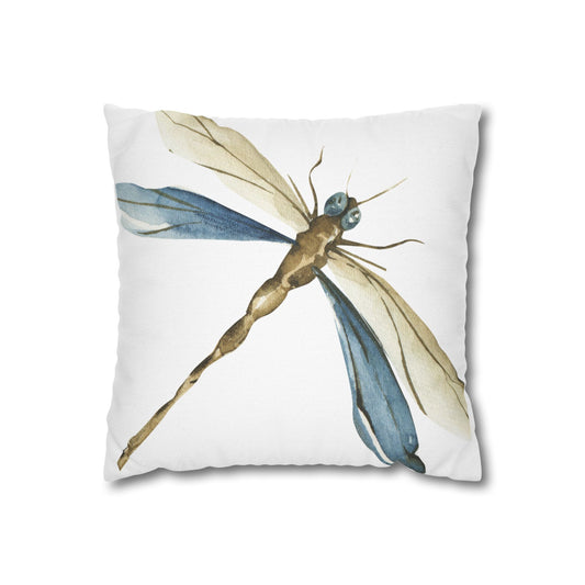 Elegant Watercolor Monet Style Dragonfly Pillowcase, Nature Decor for Home, Bohemian Accent, Great for Gift, Eco-Friendly Housewarming, Summer Vibes